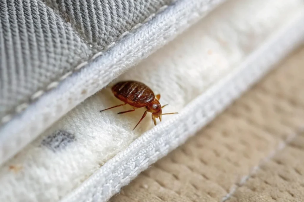Bed bug on bed