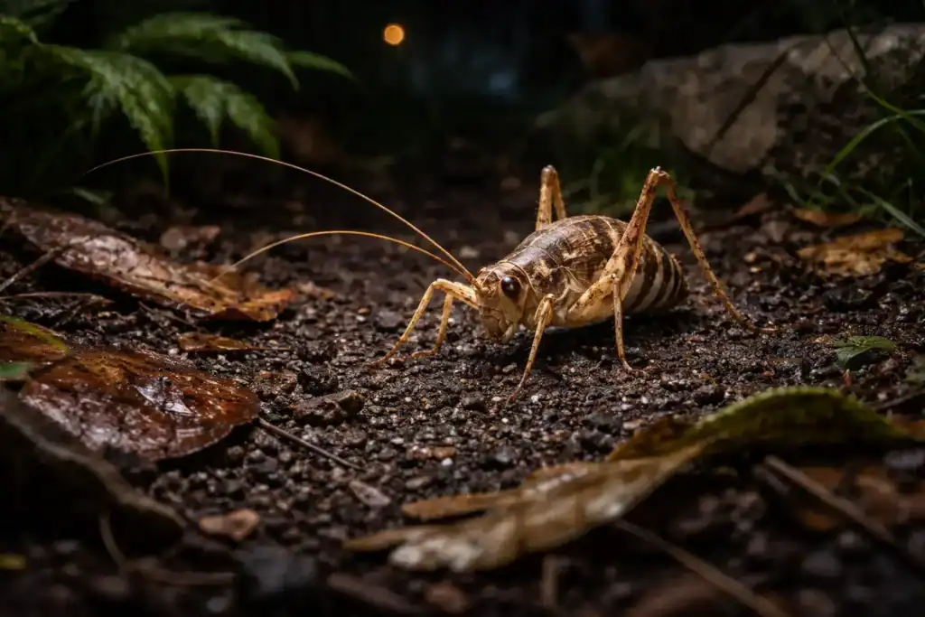 Camel cricket in garden