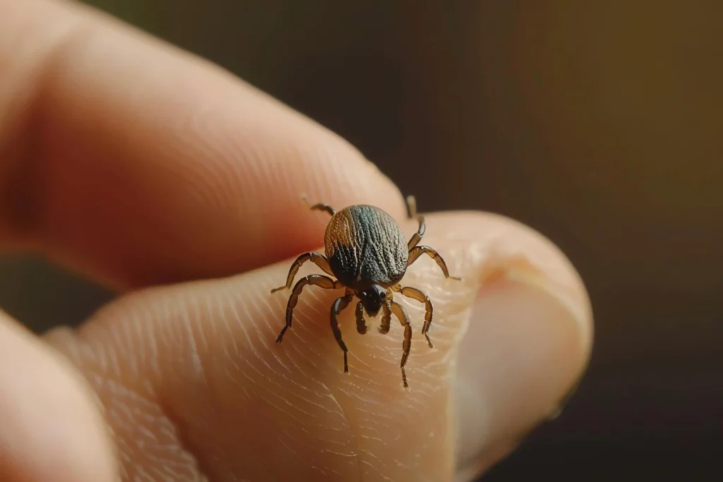 tick on finger